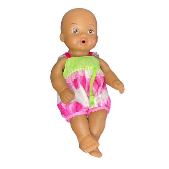 Lauer Toys African American Rubber Water Bottle Baby Doll Original Outfit 11” - Picture 1 of 6